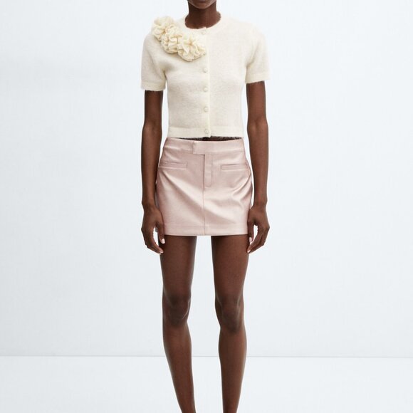 MANGO 56% ALPACA WOOL FLORETTA FUZZY WHITE SWEATER $129 - Picture 8 of 8